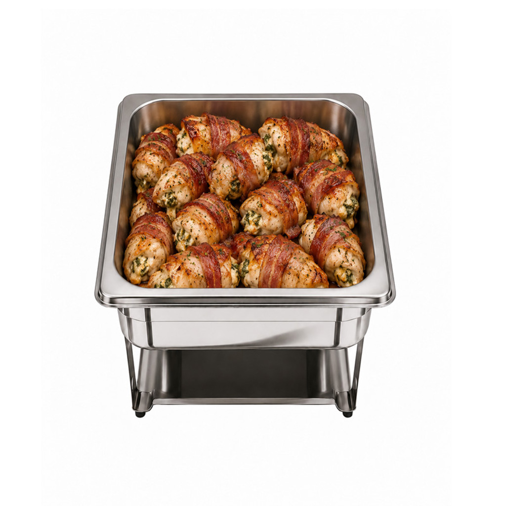 Stuffed Irish Chicken wrapped in Bacon with Roast Gravy